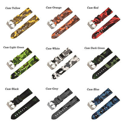 Camouflage watch straps in multiple colors for compatible Huawei watches