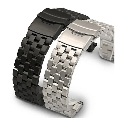 Black and silver five-row steel watch bands for compatible Huawei watches