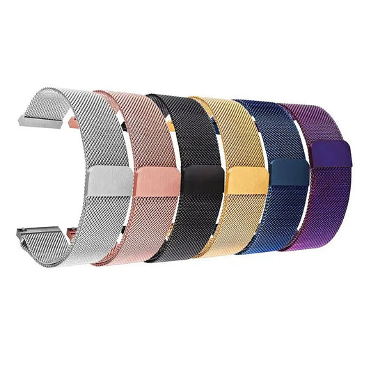 Magnetic mesh watch bands in several finishes for compatible Huawei watches