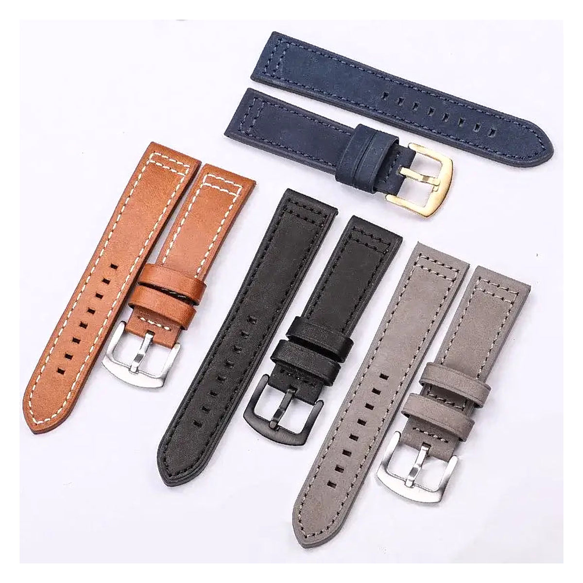Leather watch straps in multiple colors and buckles for compatible Huawei watches