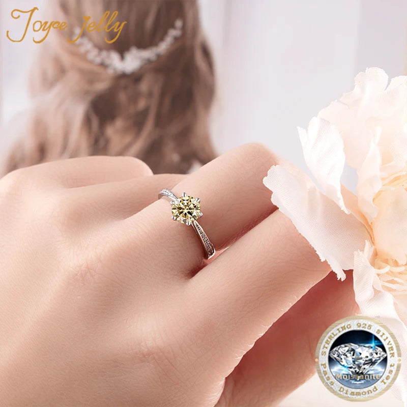 Colored Moissanite Necklace, Stud Earrings & Pavé Ring Set — Ring shown worn