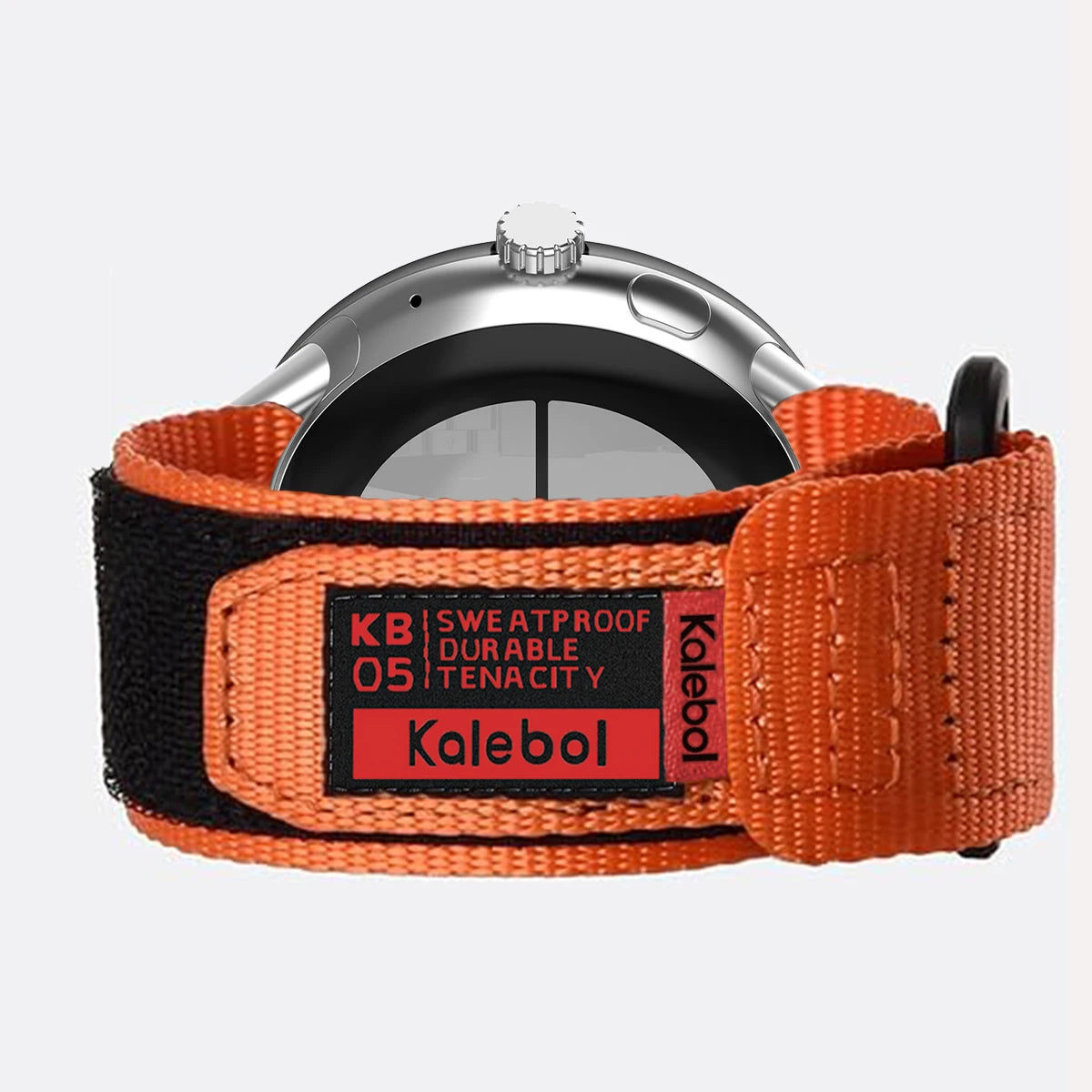 Orange utility nylon strap with woven label patch