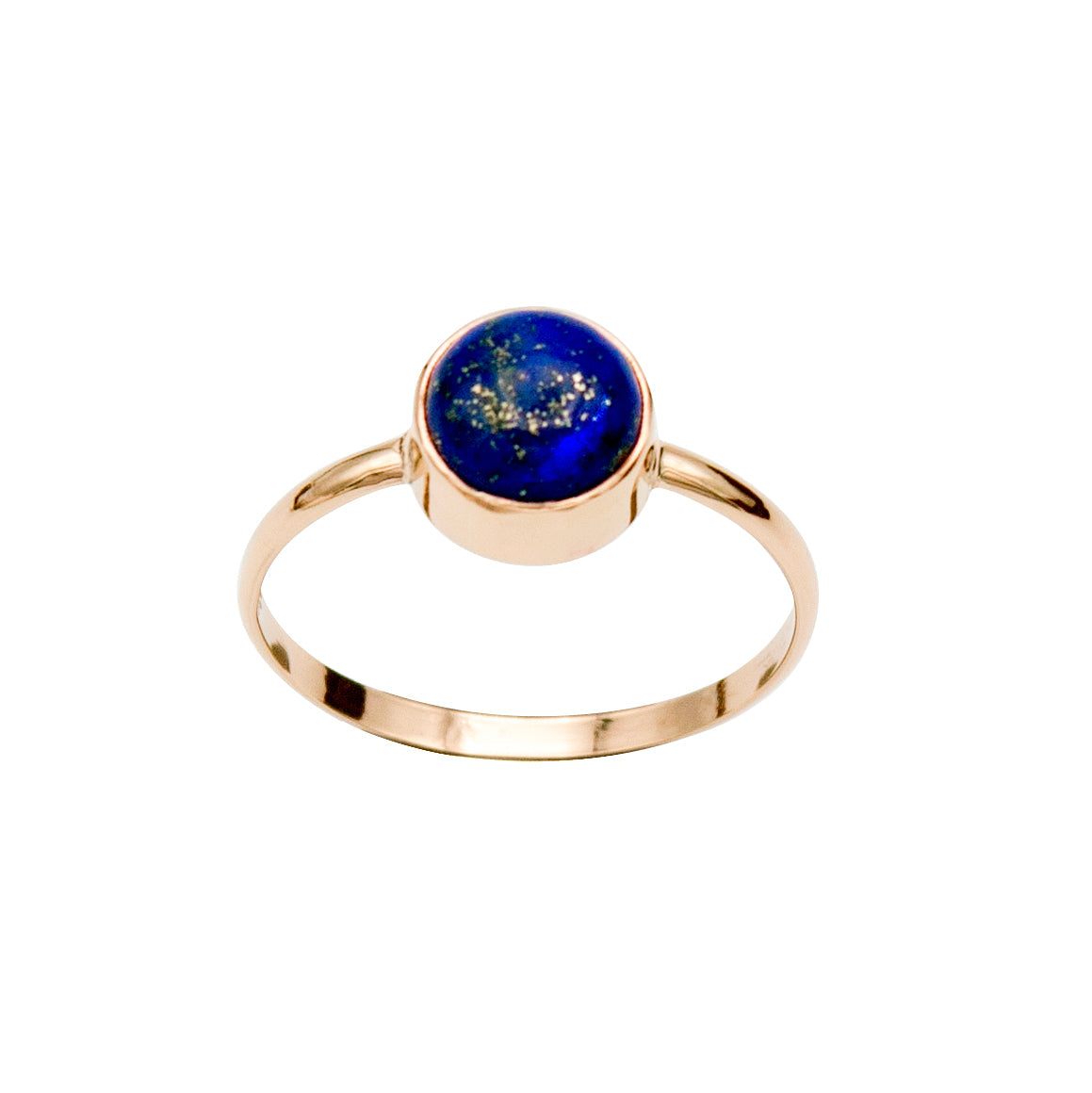 Lapis Lazuli 14K Gold Filled Stacking Ring Deep Blue