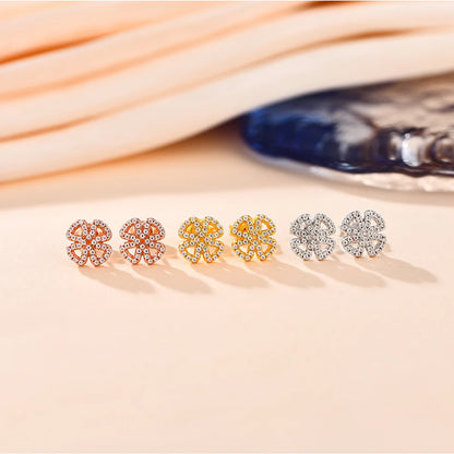 Open Flower Moissanite Stud Earrings in Sterling Silver — Finish options compared