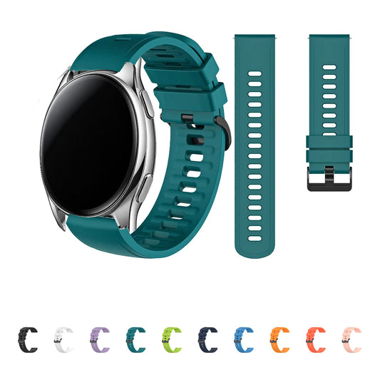 OnePlus Smartwatch Silicone Replacement Band Sport Strap Quick Release in various colors with adjustable quick-release feature.