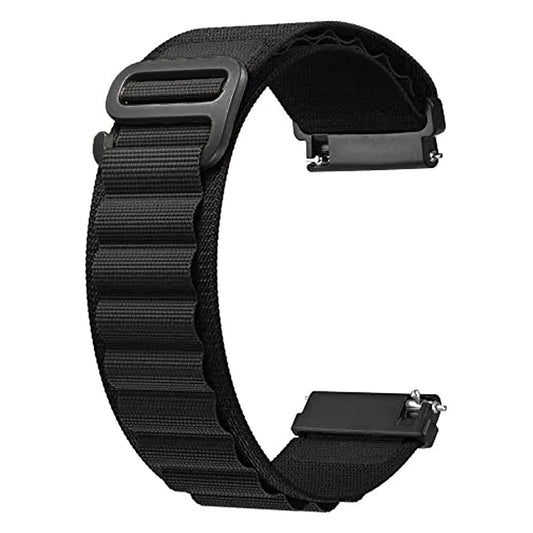 OnePlus Smartwatch Nylon Loop Band Replacement Strap Sport Bracelet in black fabric for daily wear.