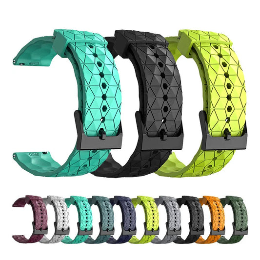OnePlus Smartwatch Silicone Watch Band Football Pattern Quick Release Straps in various colors.