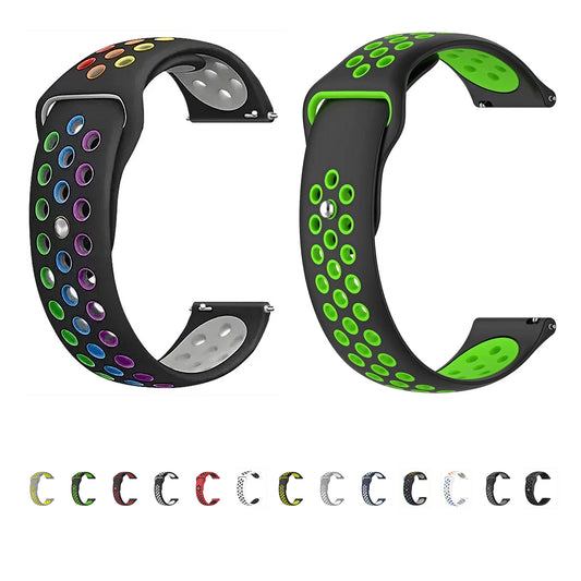 OnePlus Smartwatch Silicone Watch Band - Flexible & Durable Strap in various colors with a smartwatch.