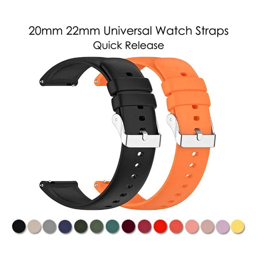 OnePlus Smartwatch Bands Silicone Watch Strap Replacement Bracelet in black and orange, featuring quick release design.
