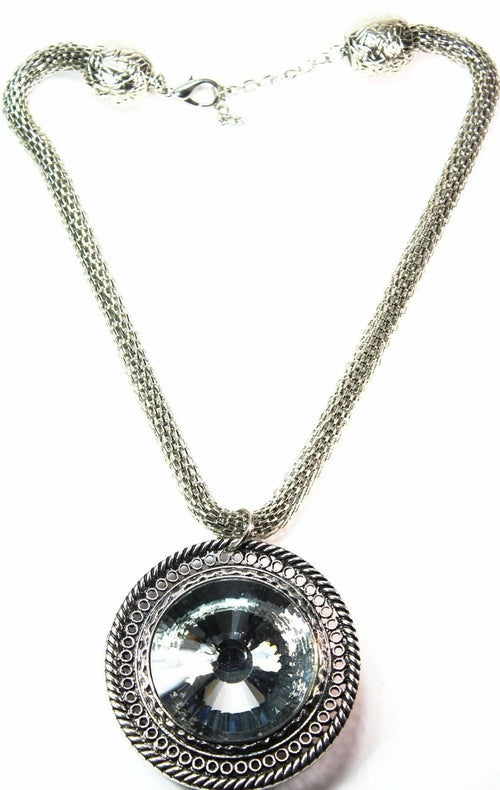 Queen Medallion Necklace Silver Statement Pendant Layered by Silver Hestia