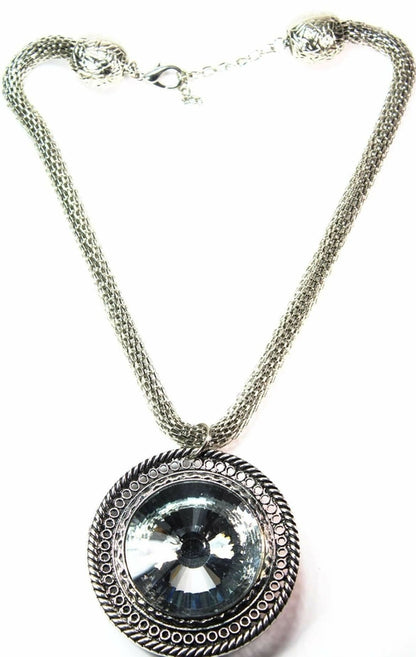 Queen Medallion Necklace Silver Statement Pendant Layered by Silver Hestia