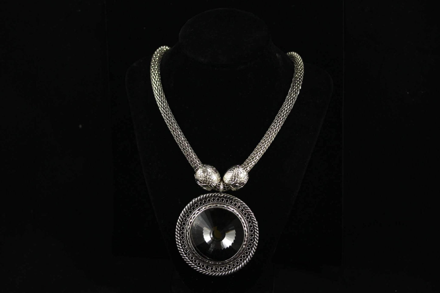 Queen Medallion Necklace Silver Statement Pendant Layered by Silver Hestia