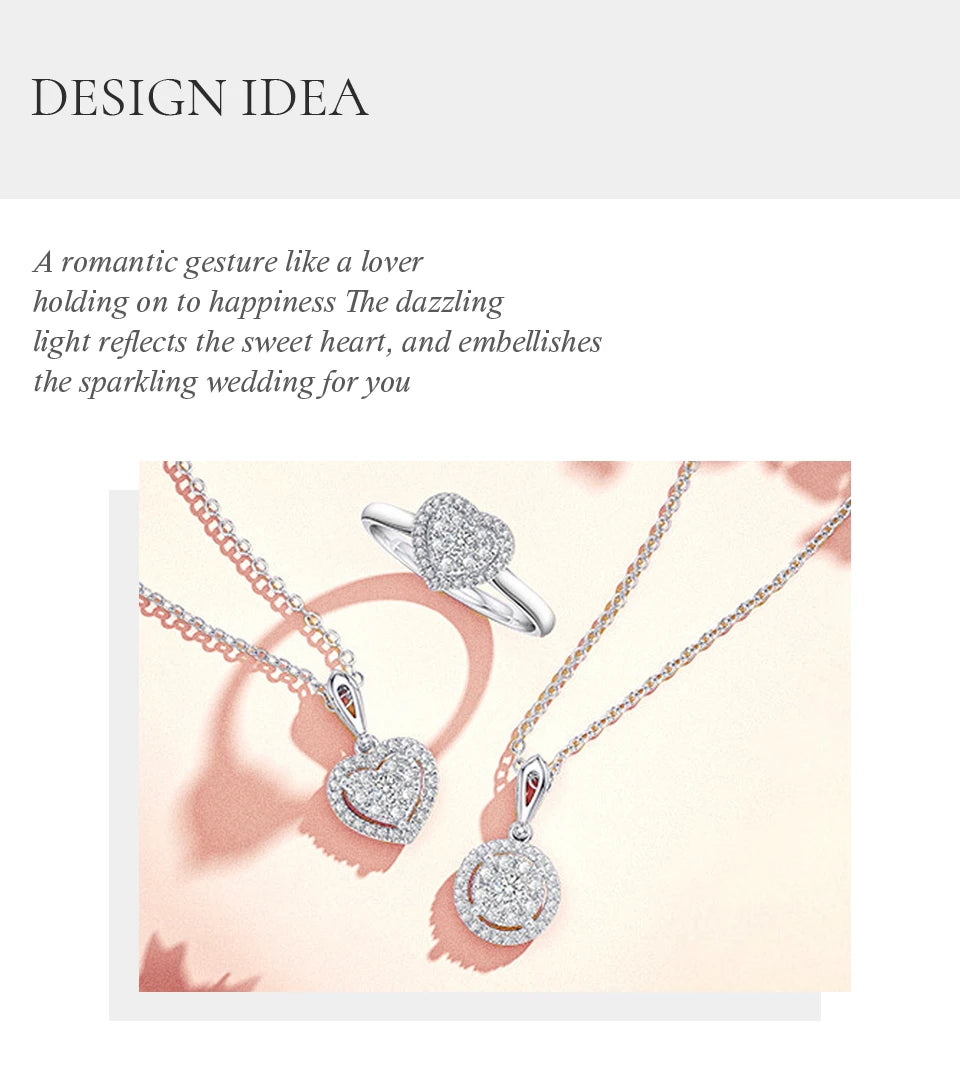 Round Halo Moissanite Stud Earrings in Sterling Silver - Halo styling illustration with matching jewelry