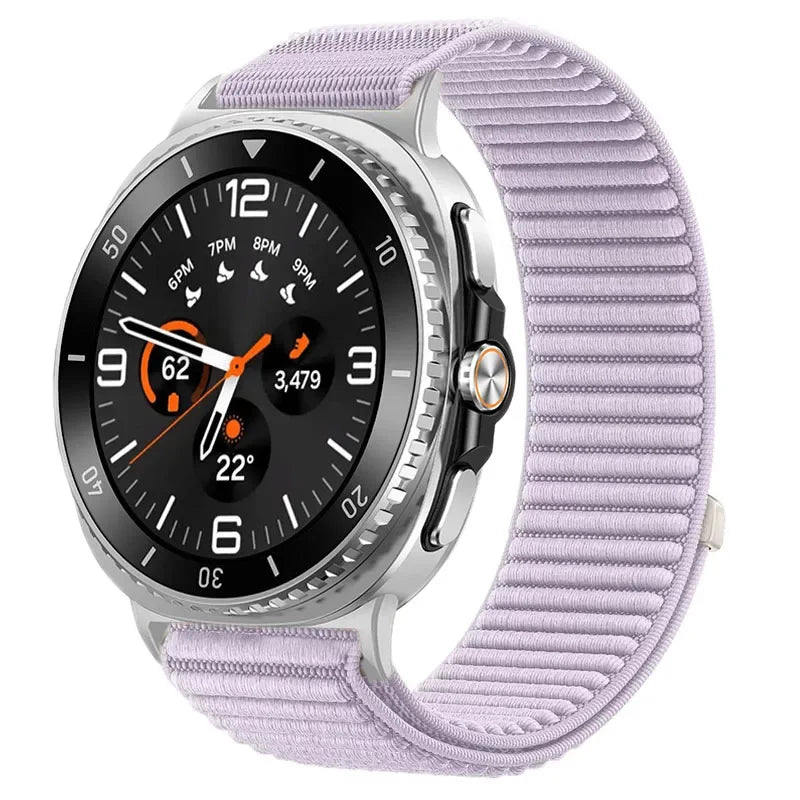 Ribbed Nylon Adjustable Loop Band in Lavender for Samsung Galaxy Watch8, Watch8 Classic and Watch9
