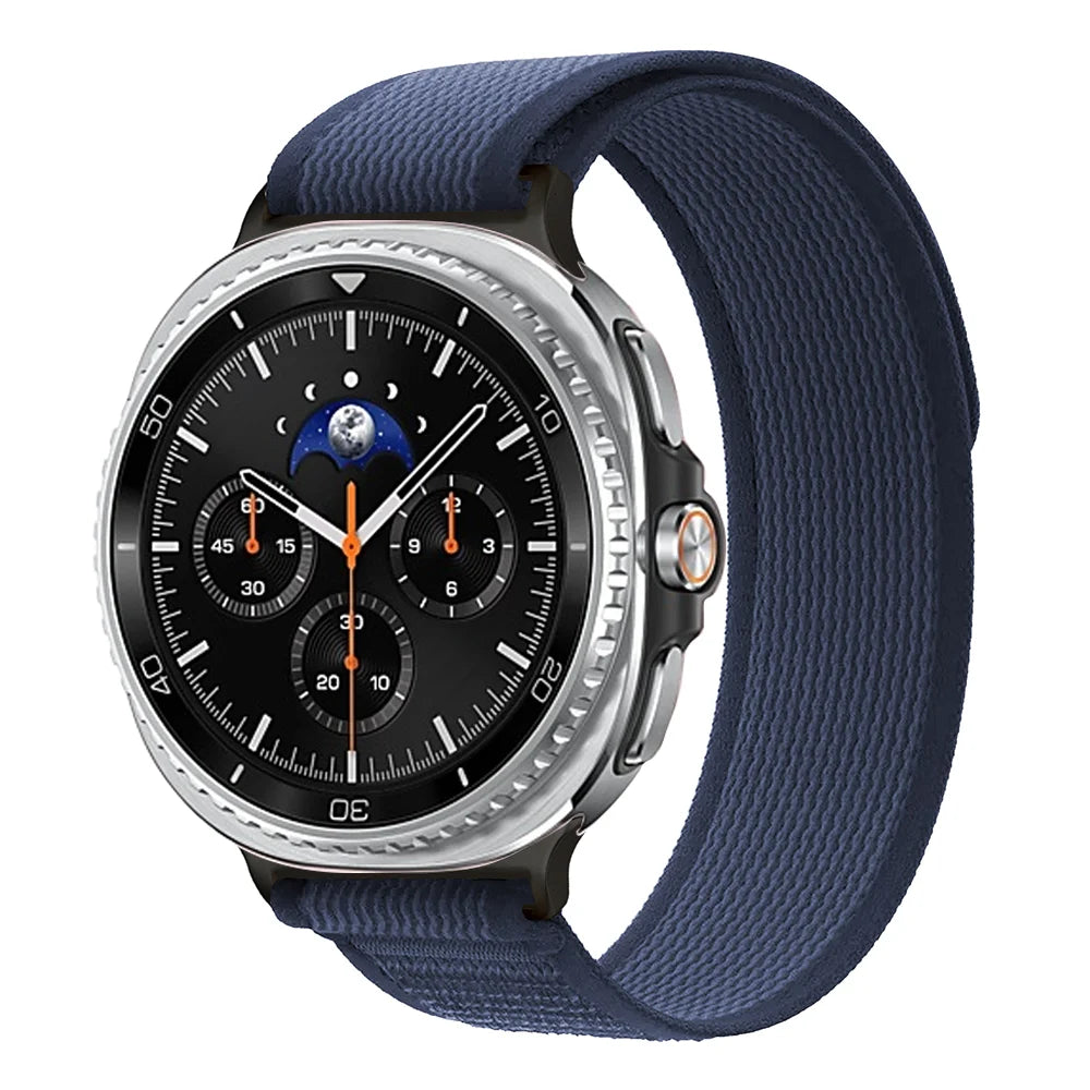 Nylon Loop Band with Edge Options in Navy Blue / Smooth Weave for Samsung Galaxy Watch8, Watch8 Classic and Watch9