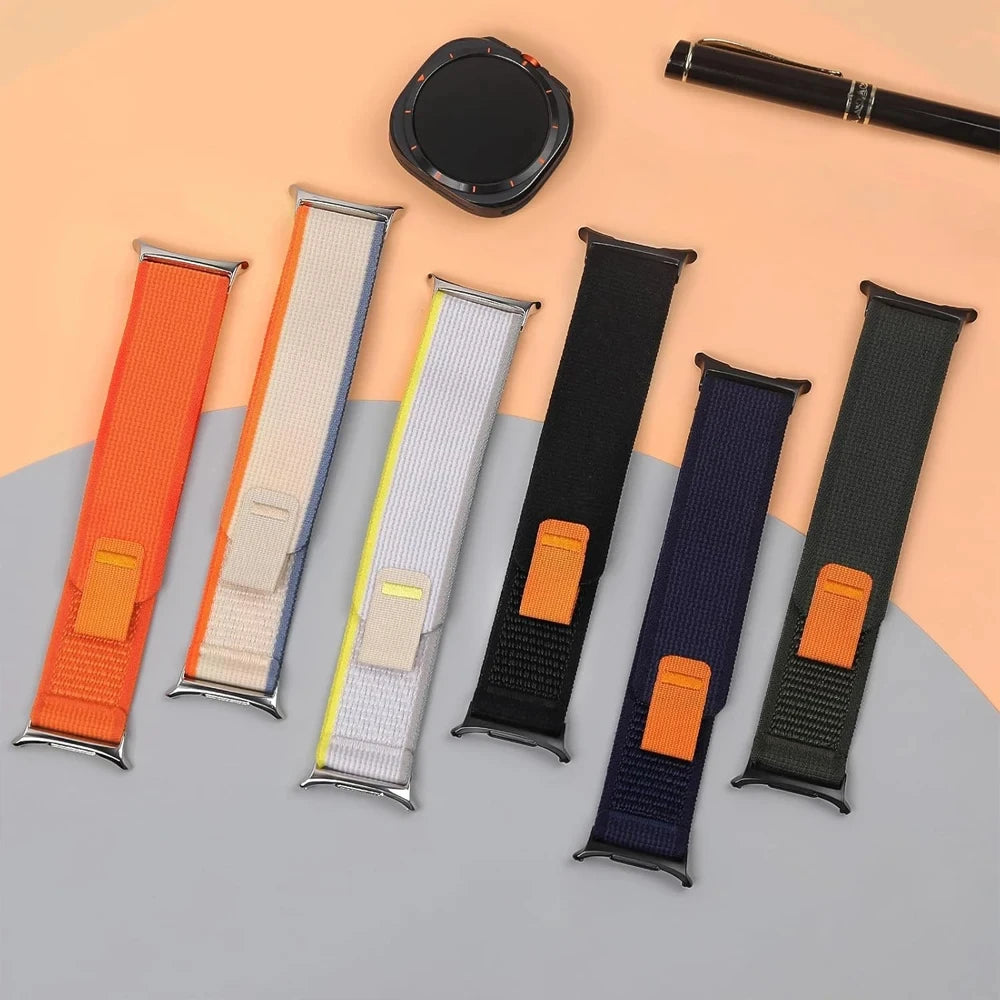 Nylon loop watch bands in multiple colors for Samsung Galaxy Watch8, Watch8 Classic and Watch9