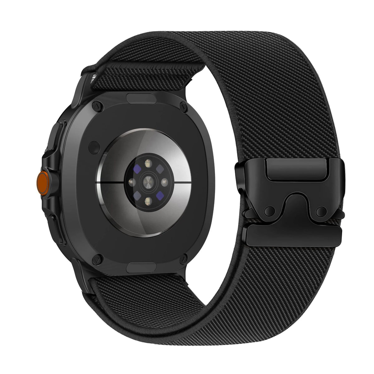Galaxy Watch8, Watch8 Classic & Watch9 Nylon Metal-Clasp Band in Black / Black Clasp