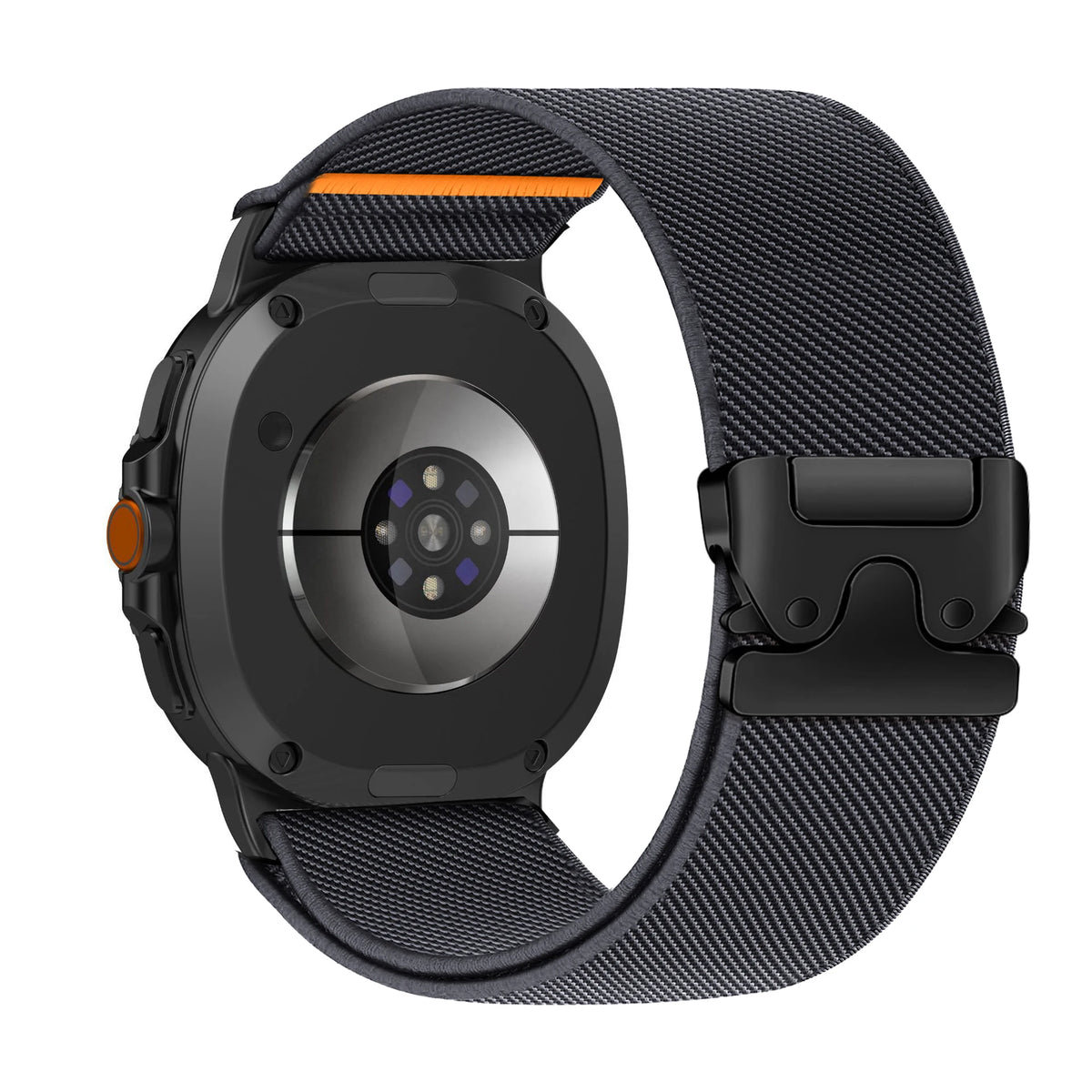 Galaxy Watch8, Watch8 Classic & Watch9 Nylon Metal-Clasp Band in Dark Gray / Black Clasp