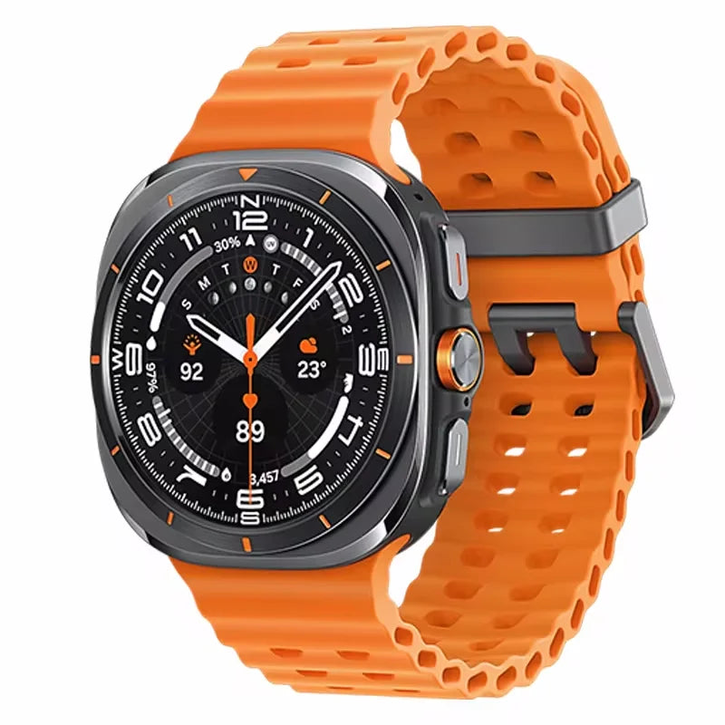Twin-Hole Silicone Sport Band in Orange for Samsung Galaxy Watch8, Watch8 Classic and Watch9