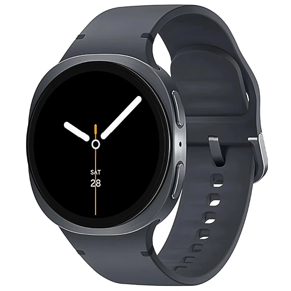Dark silicone buckle watch band front view for Samsung Galaxy Watch8, Watch8 Classic and Watch9