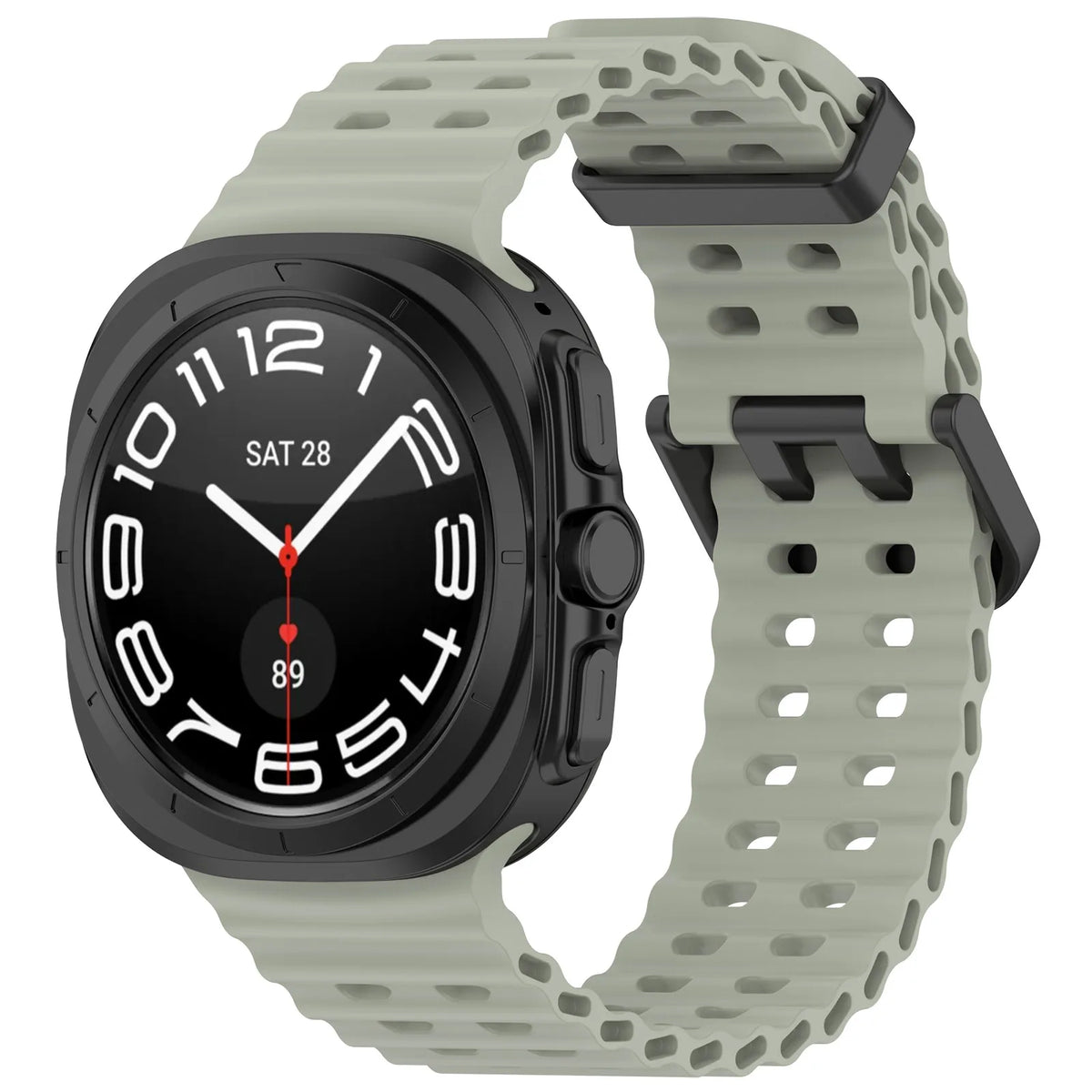 Twin-Hole Silicone Sport Band in Sage Green for Samsung Galaxy Watch8, Watch8 Classic and Watch9