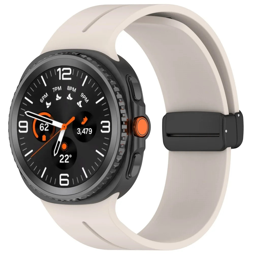 Silicone Band with Low-Profile Clasp in Beige for Samsung Galaxy Watch8, Watch8 Classic and Watch9