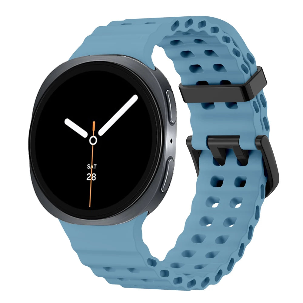 Perforated Silicone Sport Band in Blue for Samsung Galaxy Watch8, Watch8 Classic and Watch9