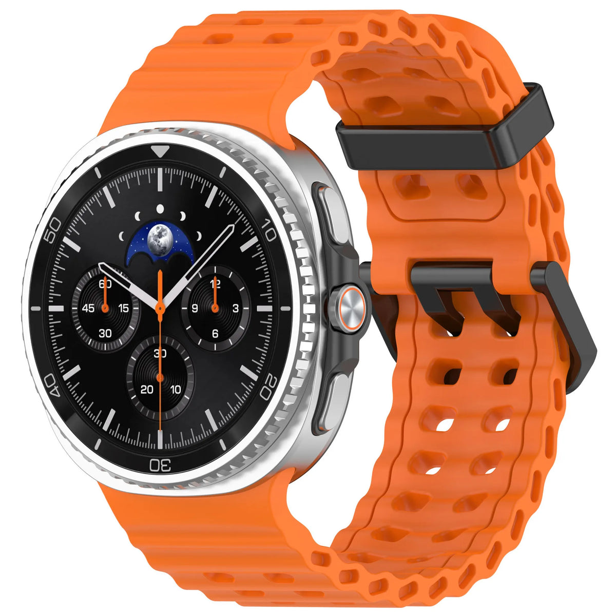 Perforated Silicone Sport Band in Orange for Samsung Galaxy Watch8, Watch8 Classic and Watch9
