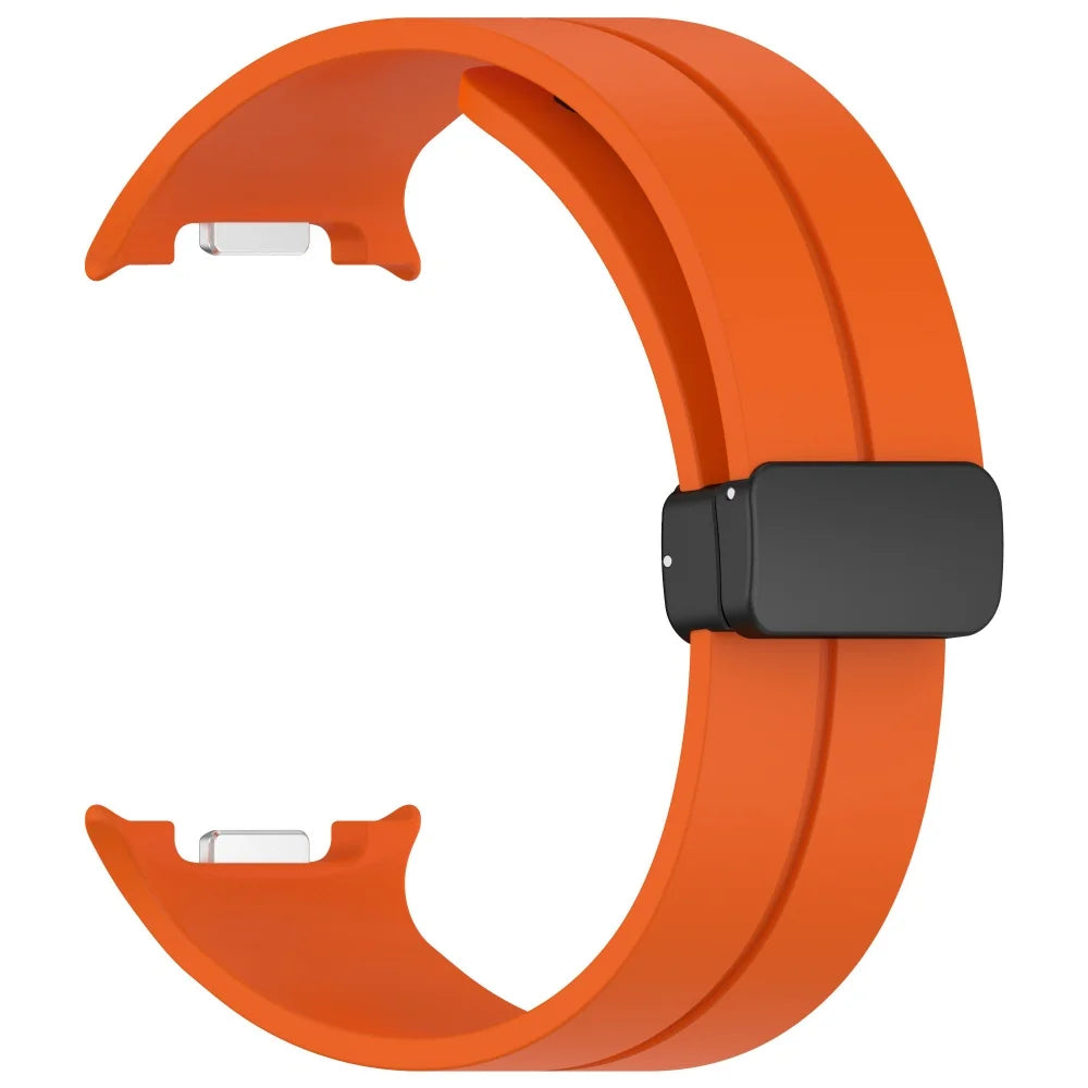 Orange silicone watch band connector view for Samsung Galaxy Watch8, Watch8 Classic and Watch9