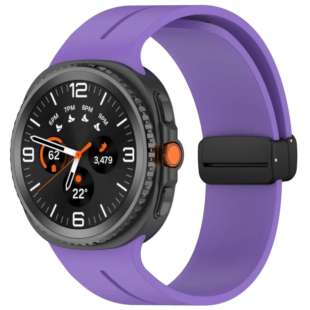 Silicone Band with Low-Profile Clasp in Purple for Samsung Galaxy Watch8, Watch8 Classic and Watch9