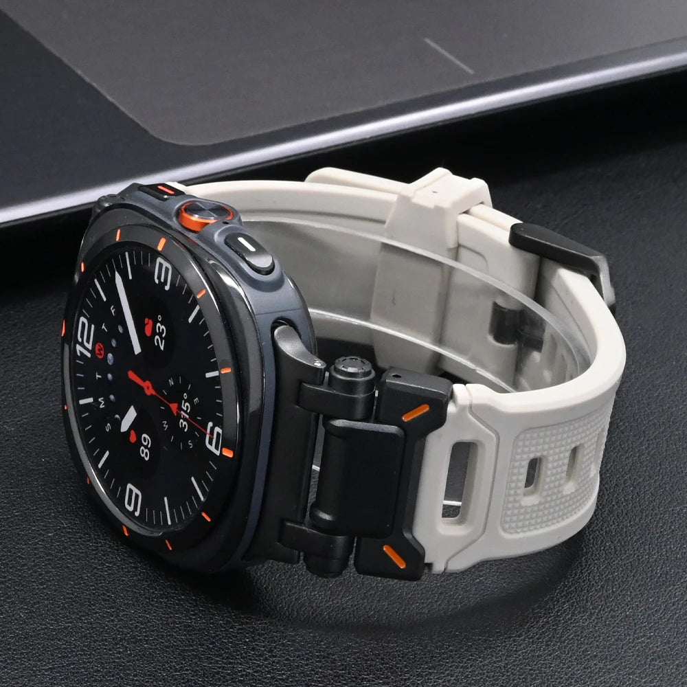Starlight rubber watch band worn on wrist for Samsung Galaxy Watch8, Watch8 Classic and Watch9