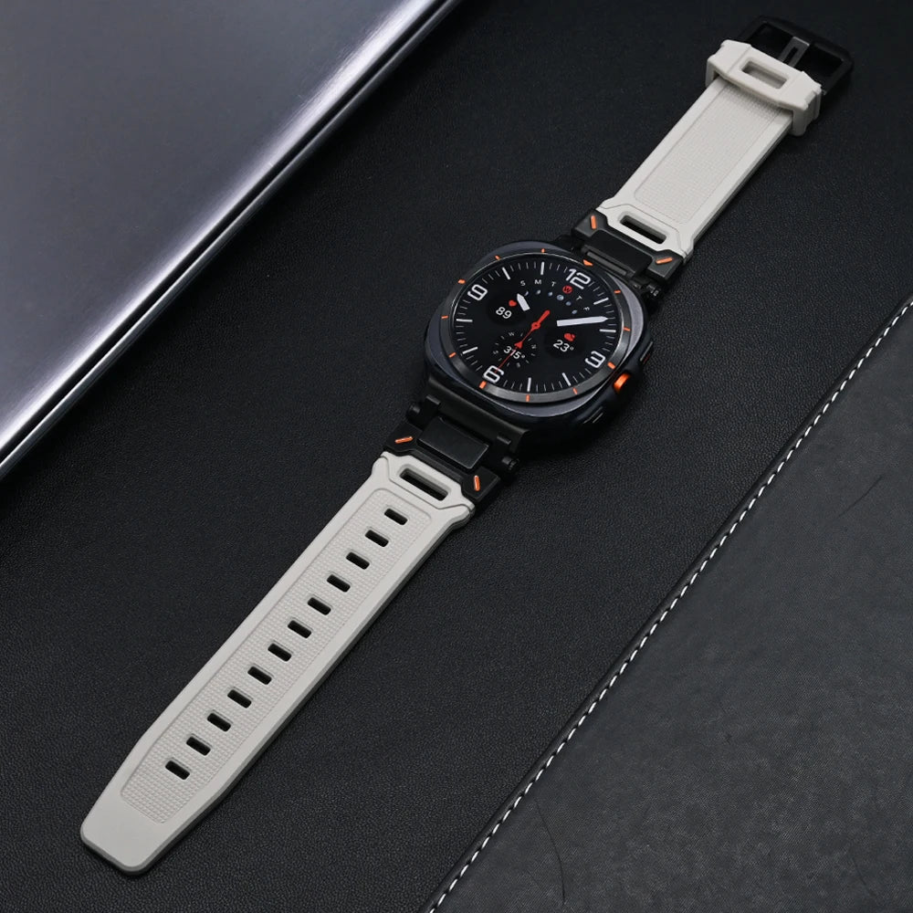 Starlight rubber watch strap laid flat for Samsung Galaxy Watch8, Watch8 Classic and Watch9