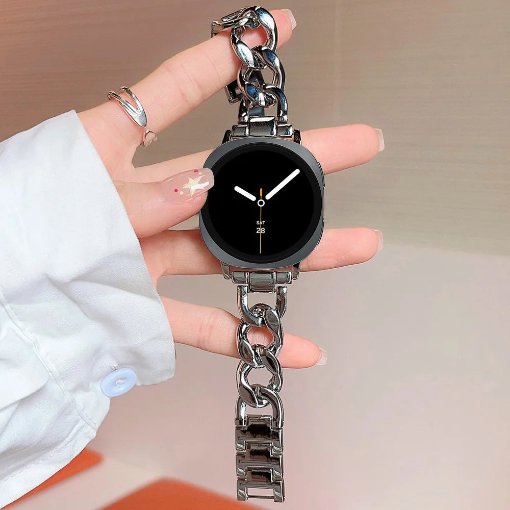 Galaxy Watch8, Watch8 Classic & Watch9 Chain Bracelet Band in Silver
