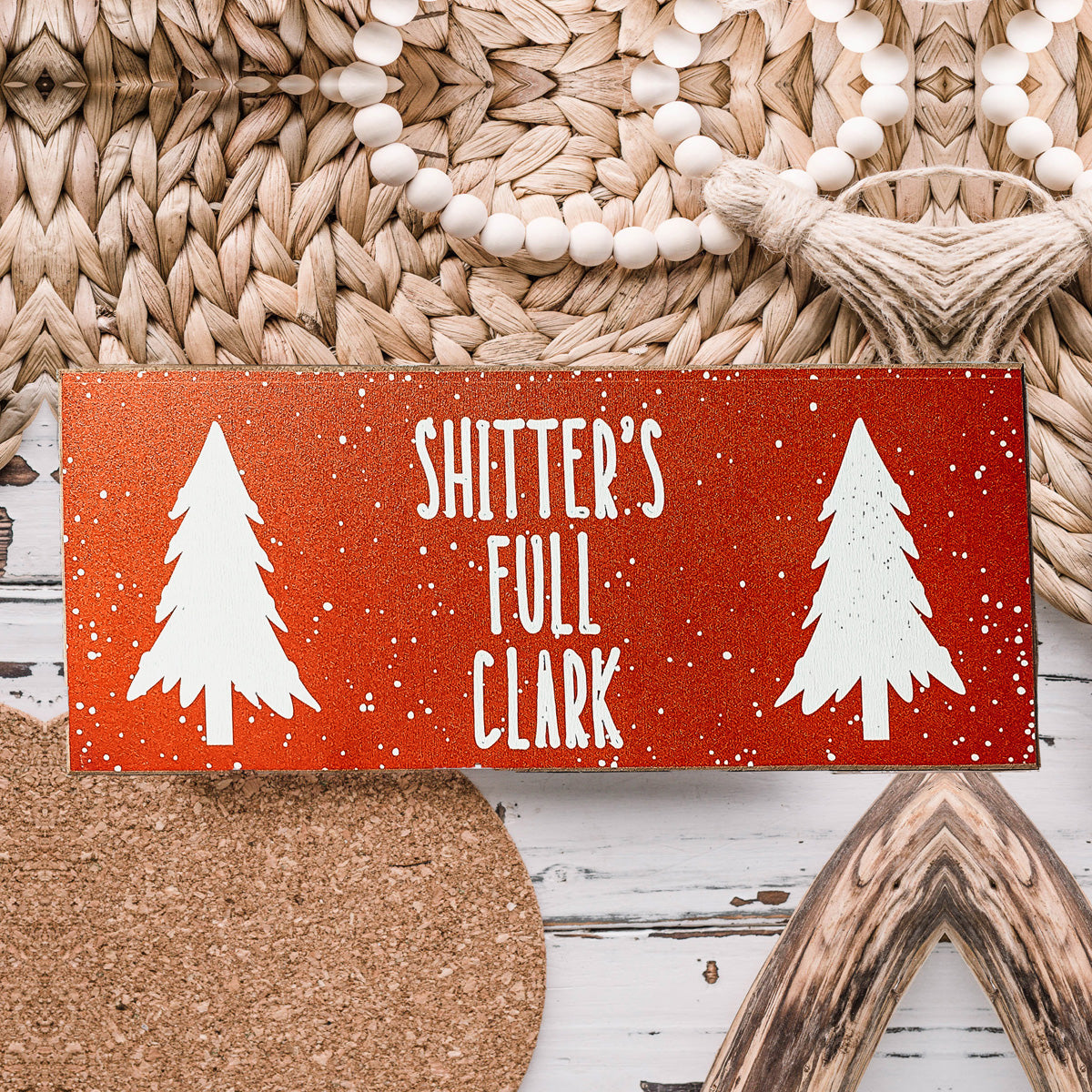 Clark Christmas Sign Funny Holiday Mantel Tabletop Wooden Movie Quote Decor Handmade 10x4x1 by Cerise Thalassa