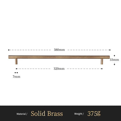 Smooth solid brass cabinet pull size diagram, 320mm hole spacing