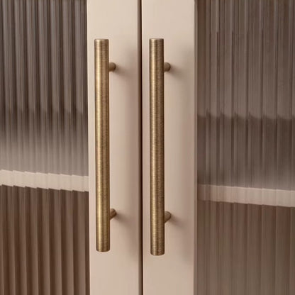 Smooth solid brass bar cabinet pull in antique brass