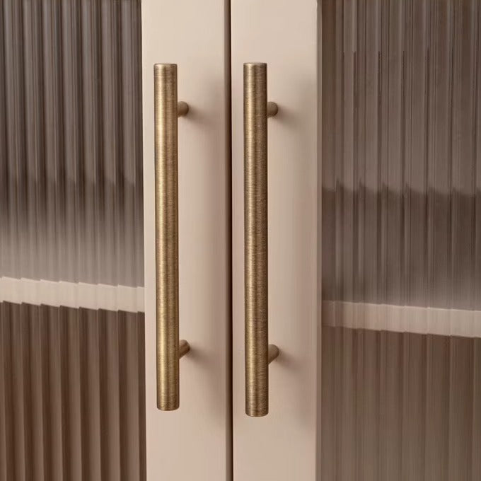 Smooth solid brass bar cabinet pull in antique brass