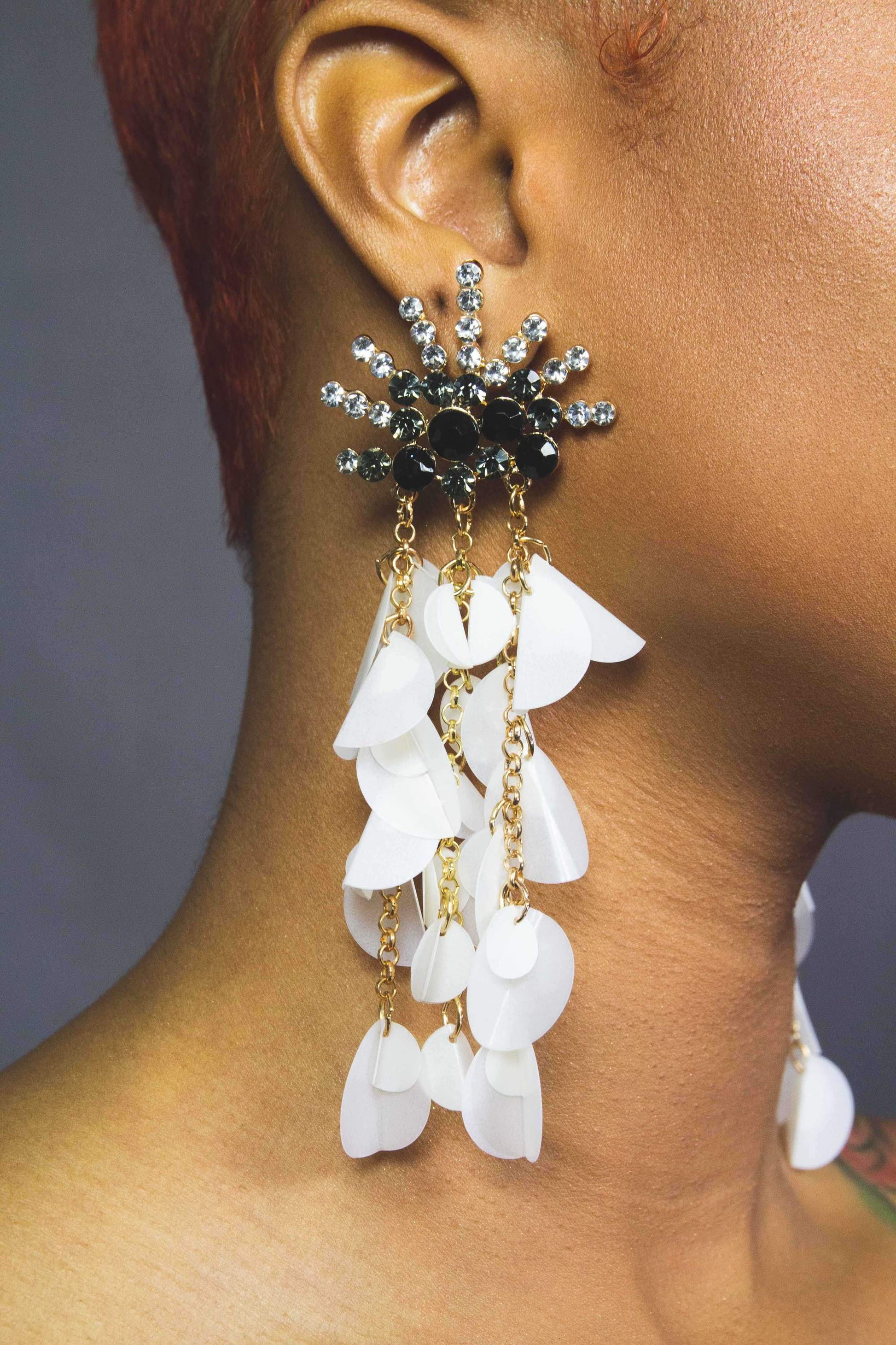 Sparkle Drop Dangle Earrings Crystal Chandelier Long by Burgundy Uranus