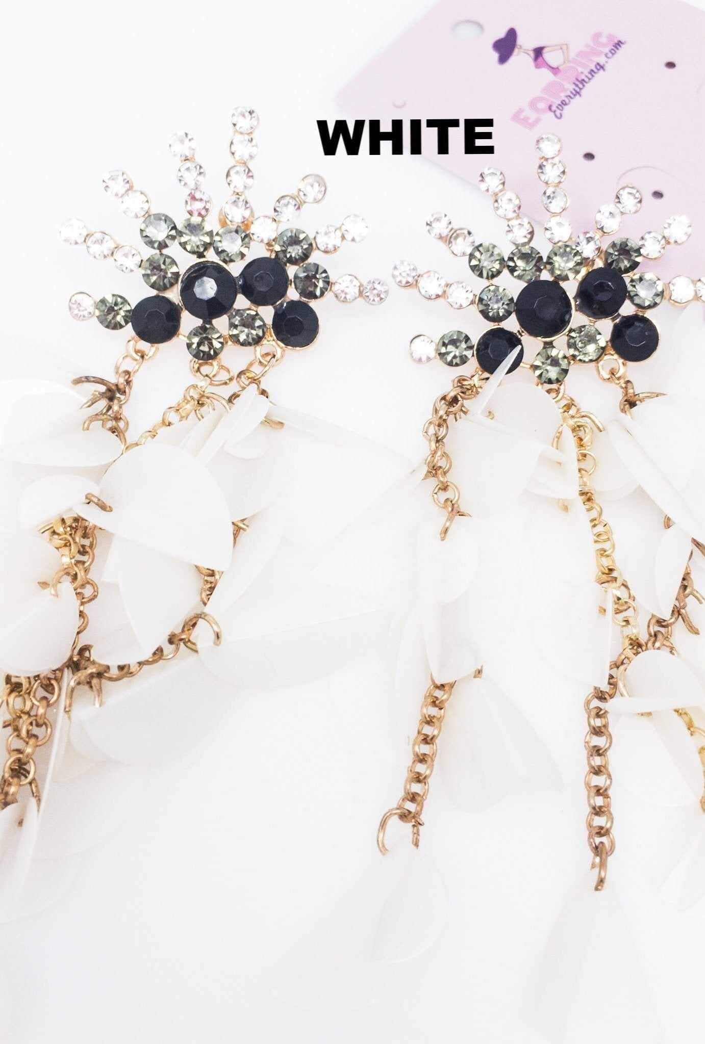 Sparkle Drop Dangle Earrings Crystal Chandelier Long by Burgundy Uranus