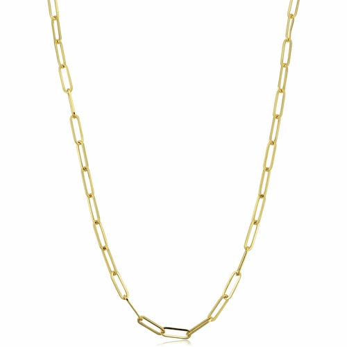 Sterling Silver Paperclip Chain Necklace 18K Gold Plated by Jade Hermes
