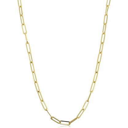Sterling Silver Paperclip Chain Necklace 18K Gold Plated by Jade Hermes