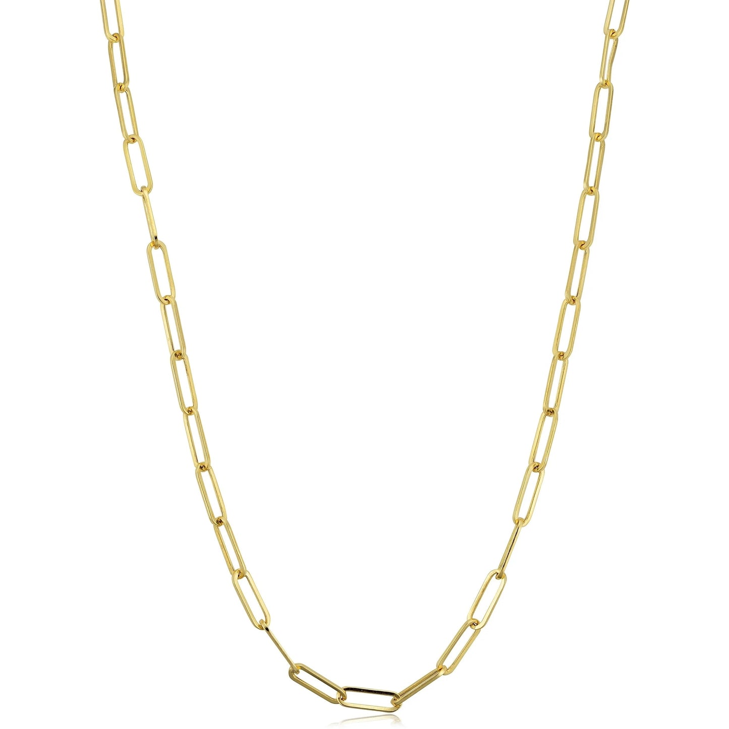 Sterling Silver Paperclip Chain Necklace 18K Gold Plated by Jade Hermes