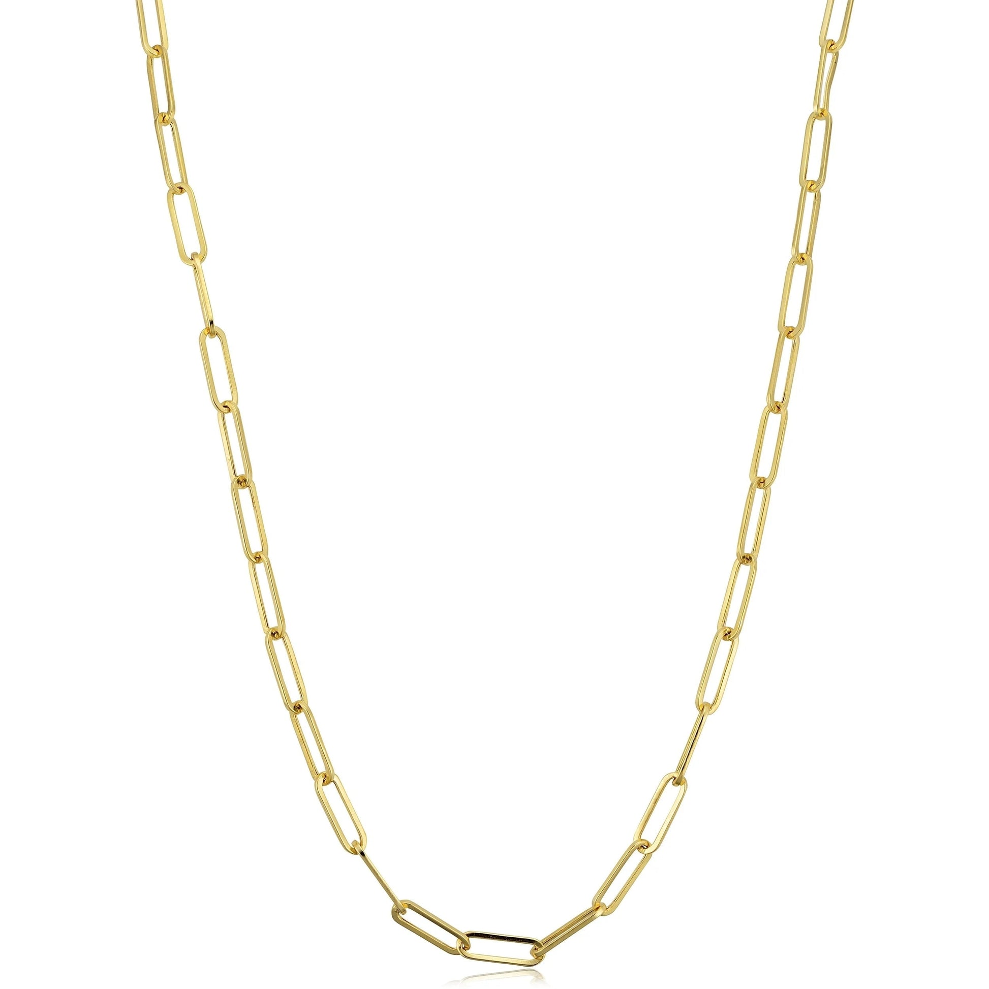 Sterling Silver Paperclip Chain Necklace 18K Gold Plated by Jade Hermes