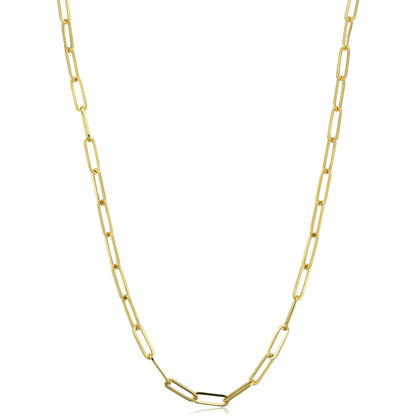 Sterling Silver Paperclip Chain Necklace 18K Gold Plated by Jade Hermes