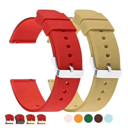 TicWatch Pro 5, Pro 3 & E3 Smooth Silicone Band, 10 Colors - photographed band and color options