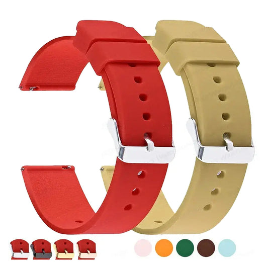 TicWatch Pro 5, Pro 3 & E3 Smooth Silicone Band, 10 Colors - photographed band and color options