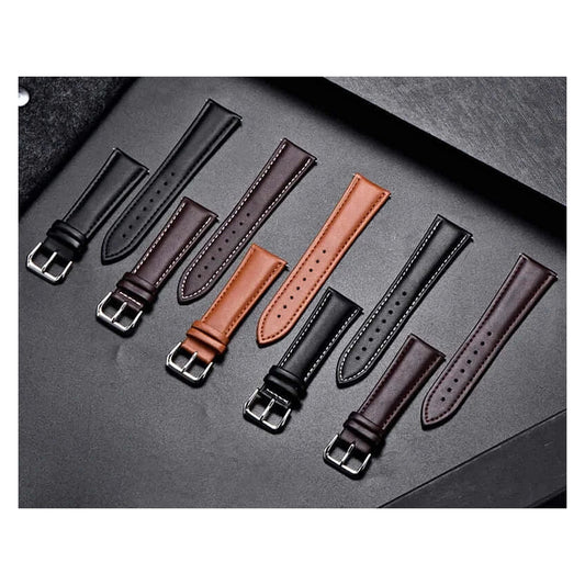 TicWatch Pro 5, Pro 3 & E3 Classic Calfskin Band, Stitching Choices - photographed band and color options