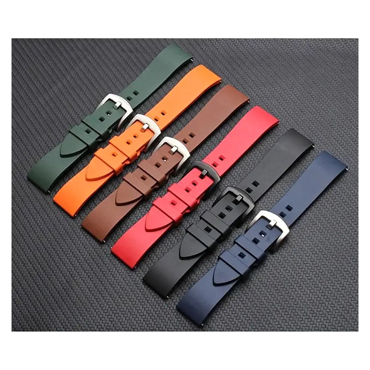 TicWatch smooth silicone bands in six photographed colors