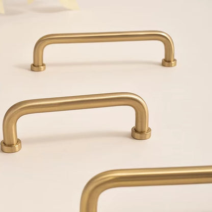 U-shaped solid brass cabinet pull in brushed brass