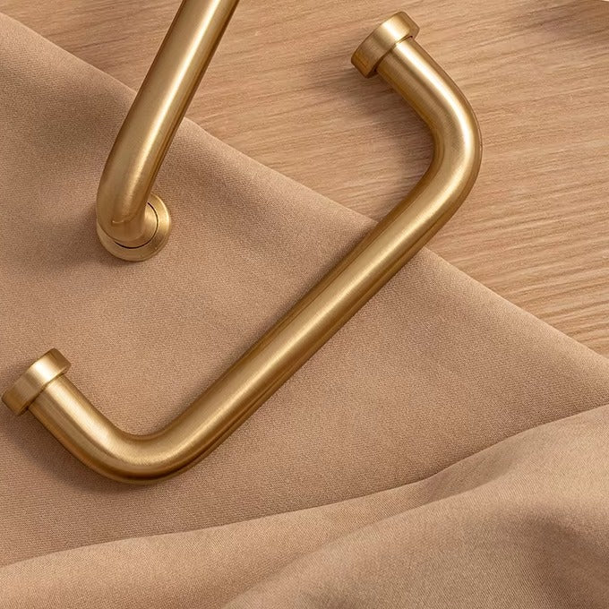 U-shaped solid brass cabinet pull in brushed brass